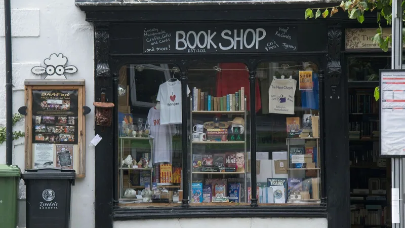 The window of an independent bookshop on a UK street